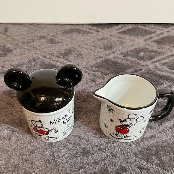 Disney Mickey & Minnie Mouse Sketchbook Christmas 4 piece Serving Set NWT - Picture 8 of 13
